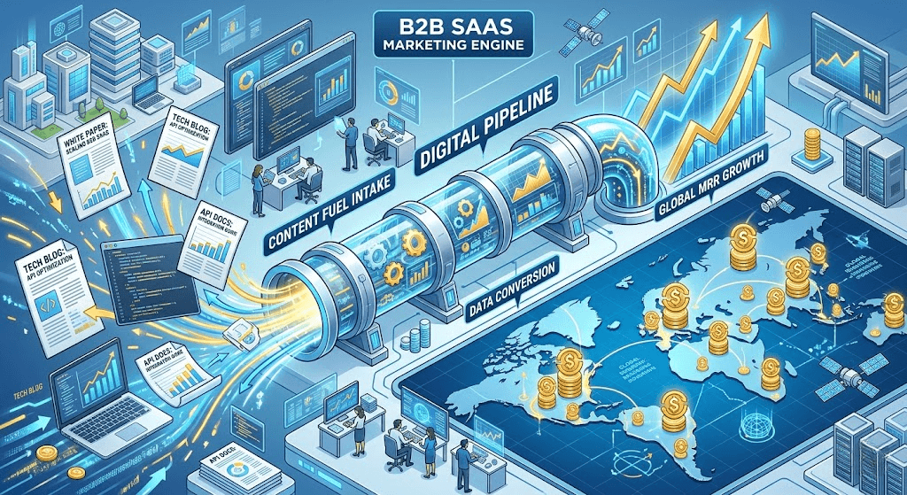 Marketing dei contenuti SaaS Funnel di crescita MRR